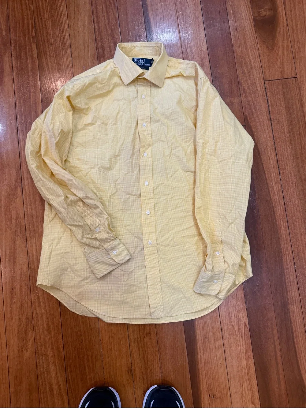 Polo Ralph Lauren Regent Classic Fit Dress Shirt Yellow Gingham Check 16.5 34/35